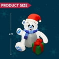 thumbnail image 5 of Joyfy 4 ft Christmas Inflatables Polar Bear,Polar Bear Christmas Blow Ups Outdoor Yard Decorations with Built-in LEDs for Holiday Party Garden Lawn Decor, 5 of 9