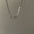 thumbnail image 1 of 17KM Collar De Titanio De Plata De La Moda Para Las Mujeres Perla Luna Colgante De Corazón Cadena De Accesorios De Joyería Gao Jiahui unisex, 1 of 2
