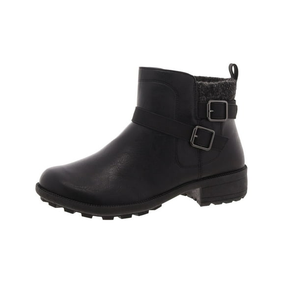 Easy Dry by Easy Street Womens Kourt Faux Leather Block Heel Ankle Boots