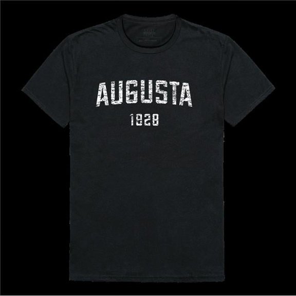 W Republic 574-499-BLK-02 Augusta University Jaguars Distressed Arch College T-Shirt, Black - Medium