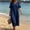 c01Blue, variant on Womens Short Sleeve Ruffled Deep V Neck Dresses Cotton Linen Dress for Summer Solid Casual Shift Dress with Pockets Red XXL
