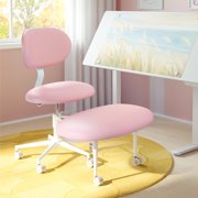Pinmoco Adjustable Height Ergonomic Adhd Chair, Meditation Chair with Lumbar Support, Home Office Chair, Blush Pink