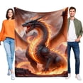 thumbnail image 1 of Dragón anti-pilling, suave, ligera, esponjosa y acogedora de lujo para hogar y cocina – Perfecta para niños y adultos, 100 x 150 cm, 1 of 6