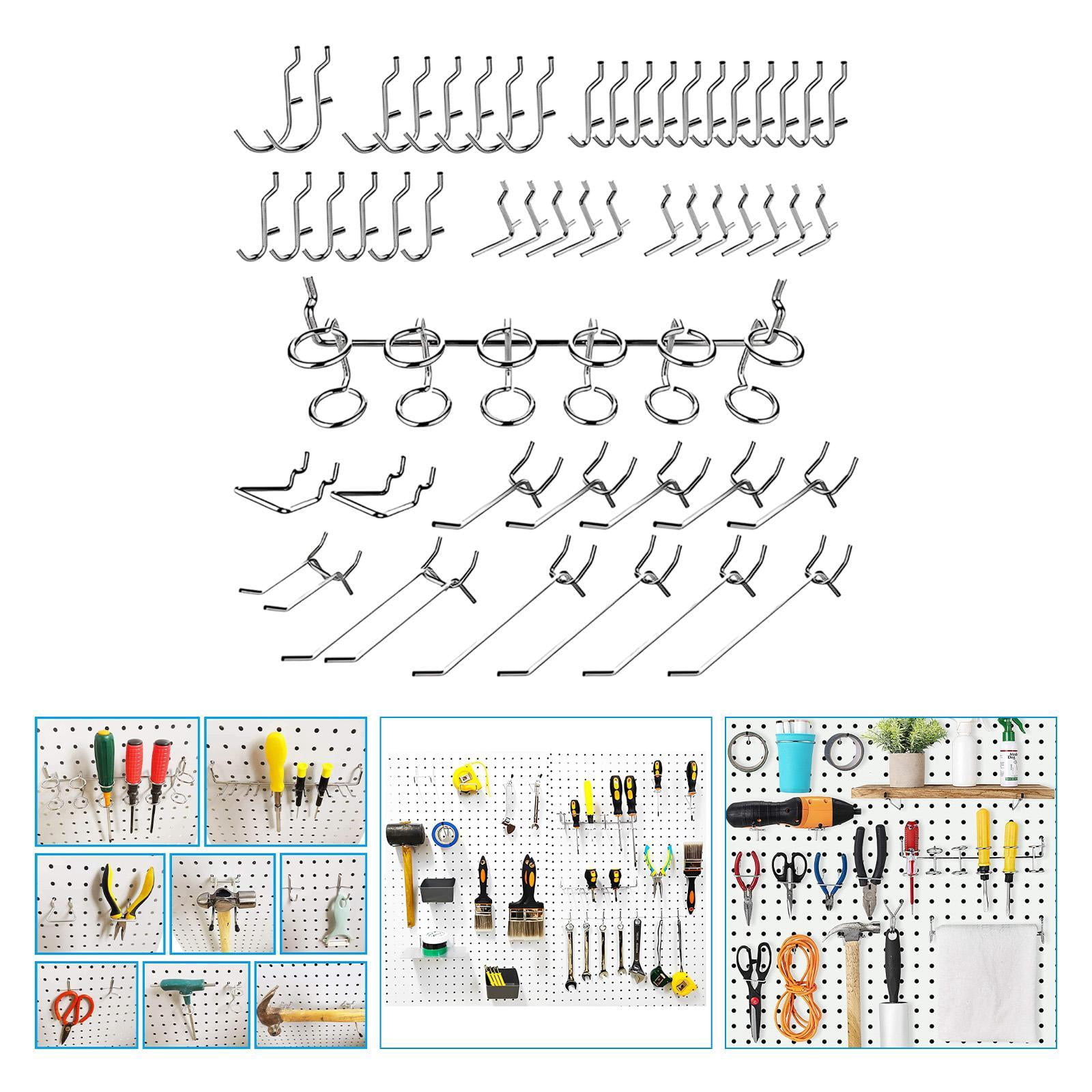 figatia 50 Pieces Pegboard Hooks Assortment Peg Board Organizer Accessories for Organizing Tools Heavy Duty Peg Hooks for Garden Home