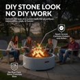 thumbnail image 3 of Sunnydaze Outdoor Large Round Faux Stone Fire Pit with Handles, Log Poker, and Spark Screen - 36" - Ash, 3 of 7