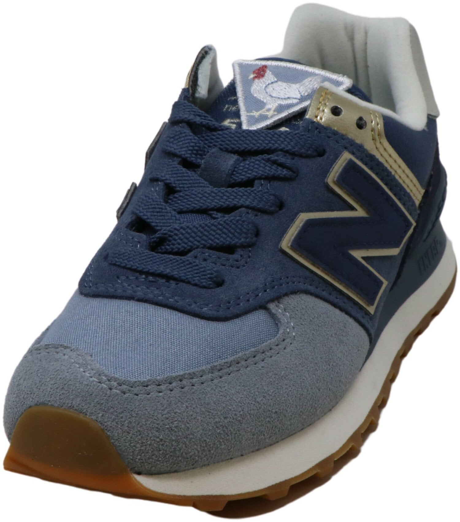 574 Metallic Patch Shoes Navy 