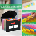thumbnail image 4 of Letter Size Expanding File Folder 13 Pockets, A4 Portable Document Paper School Organizer,Black,Shape1, 4 of 5