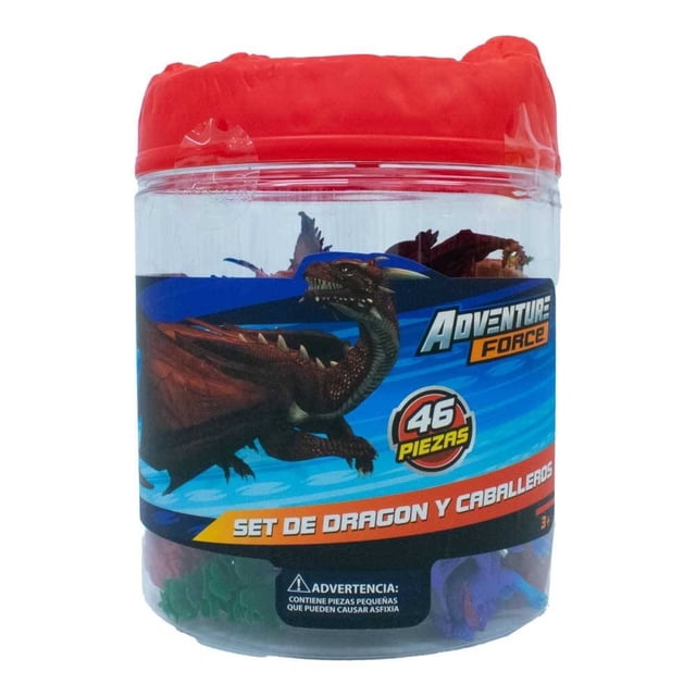 Figuras Adventure Force Dragon y Caballeros Contenedor con 46 Piezas
