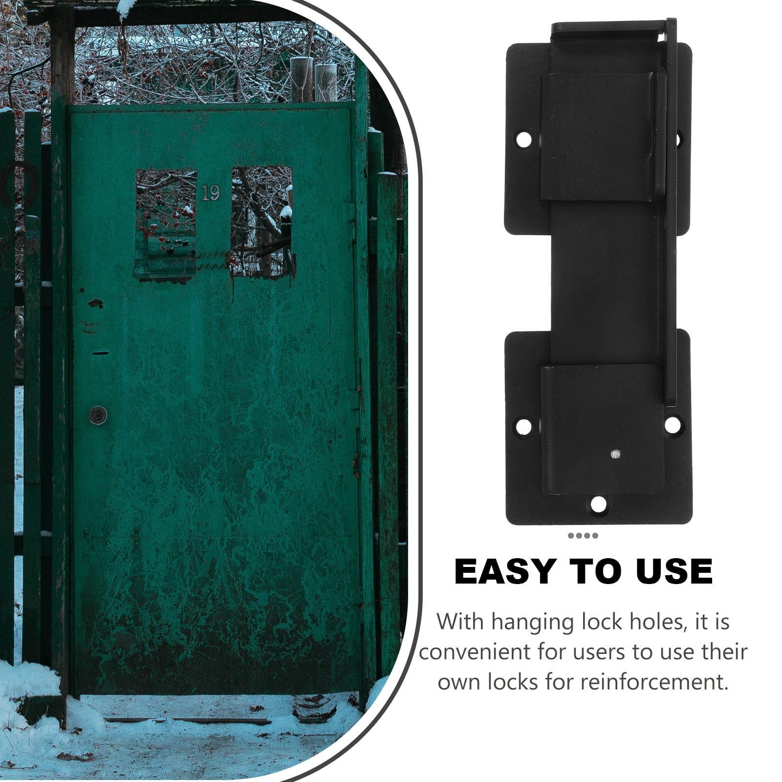 HONMEET Black Aluminum Alloy Gate Latch Lock for Outdoor Wooden Fence, 1 Piece Hardware Accessory