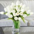 EZFLOWERY 20 Heads Artificial Tulips Flowers Real Touch Arrangement