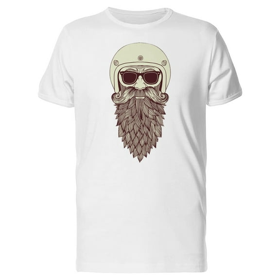 B&W Old Biker Beard T-Shirt Men -Image by Shutterstock, Male Medium