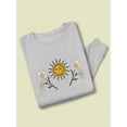 thumbnail image 3 of Daisies, Sun And Moon Art Sweatshirt Women -Image by Shutterstock, Female Large, 3 of 4