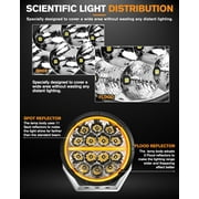 CO LIGHT 6.5 in Round LED Offroad Lights with DRL, 160W 35000 LM Round LED Driving Lights White Amber DRL Spot Flood Combo Beam Auxiliary Spotlight for ATV Trucks Car 4x4 Pickup