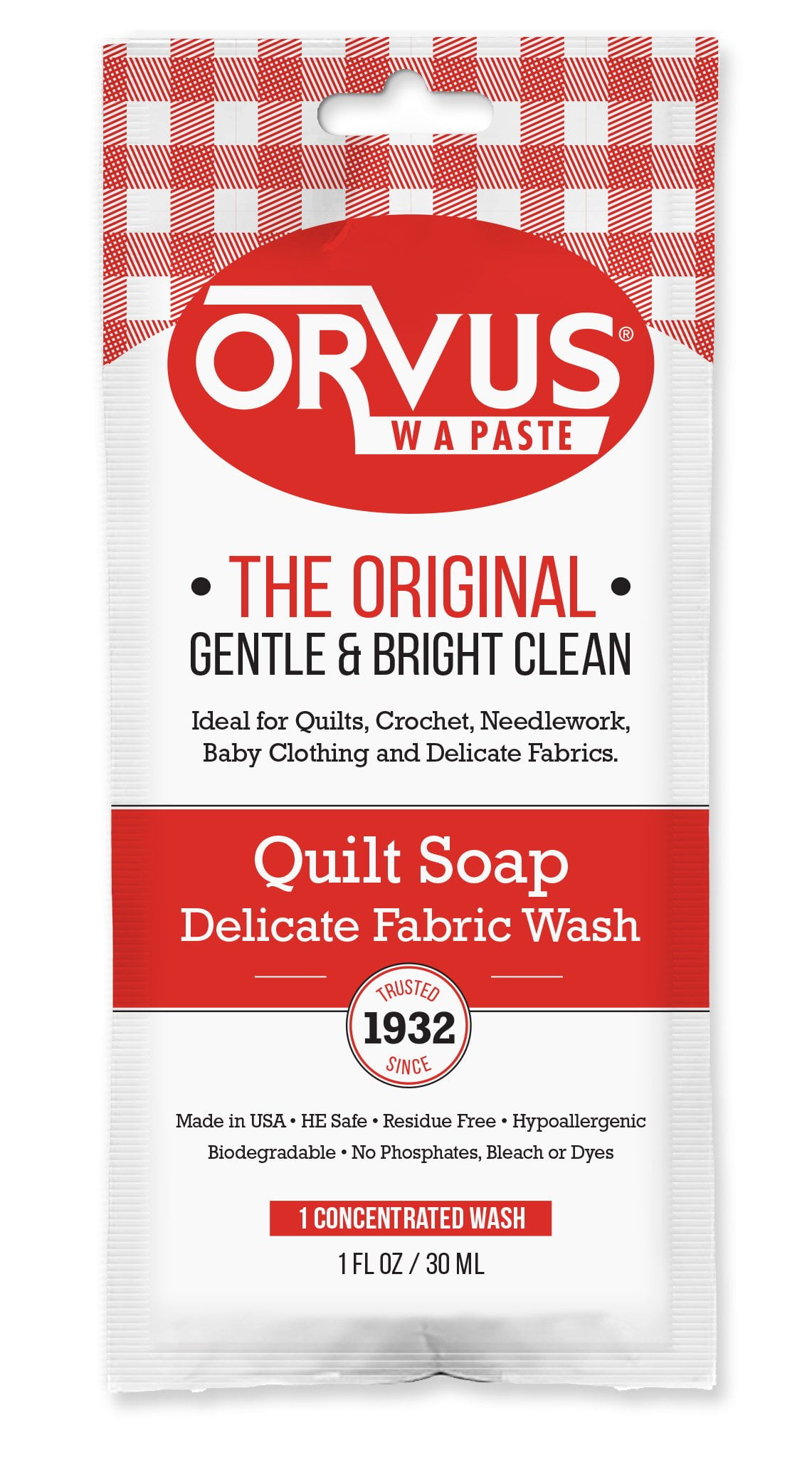 Orvus W.A. Paste Quilt Soap 1 oz. Single Use
