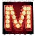 thumbnail image 3 of Ambesonne Letter M Shower Curtain, Vintage Type Old Movie, 69"Wx70"L, Vermilion Yellow Black, 3 of 3