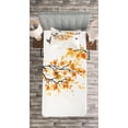 thumbnail image 3 of Ambesonne Forest Quilted Bedspread Set 2 Pcs, Flying Birds and Leaves, Twin Size, Yellow and Cream, 3 of 3