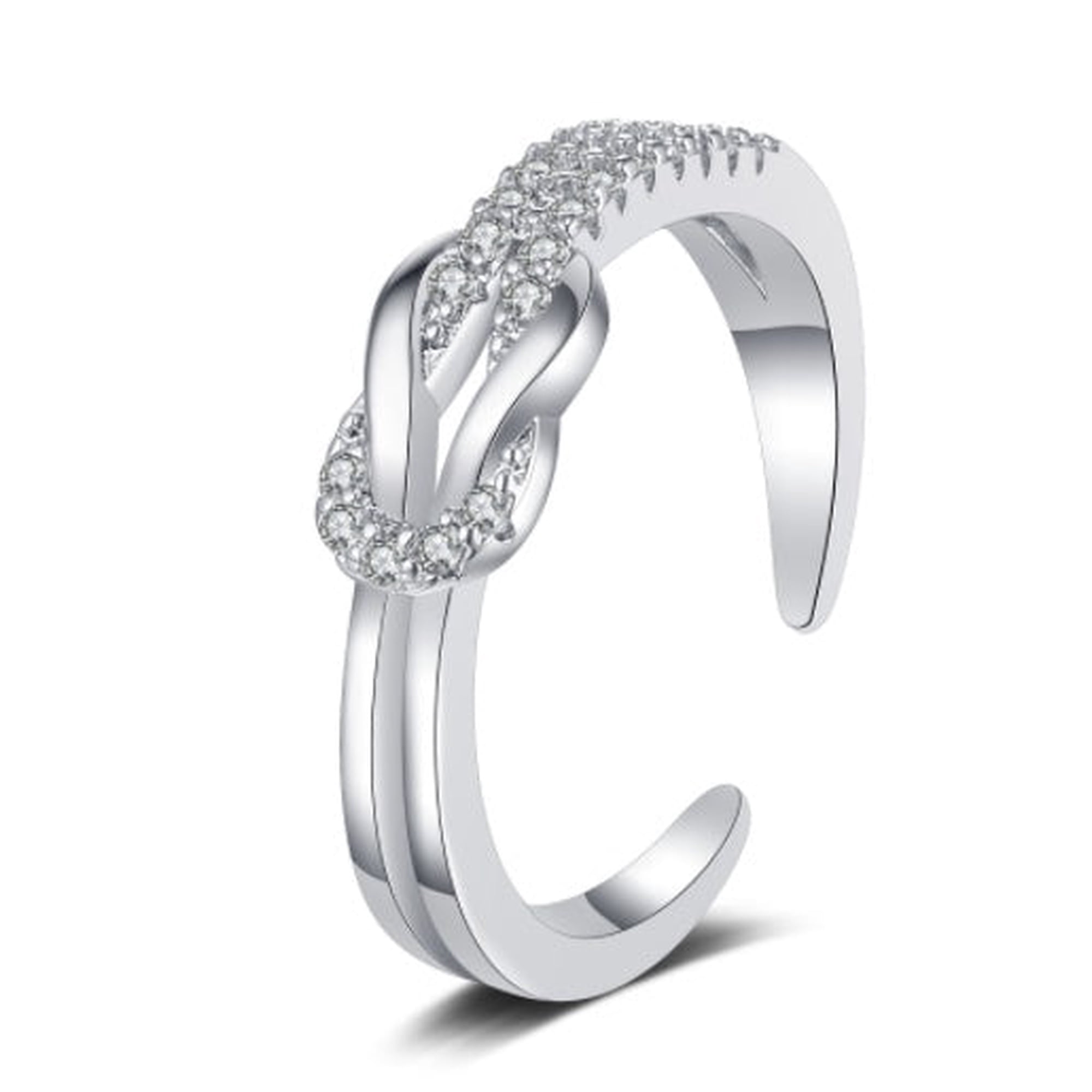 Open Ring Personalized Womens Adjustable Copper Ring With Geometric Design In Platinum Tone Elegant Daily Wear