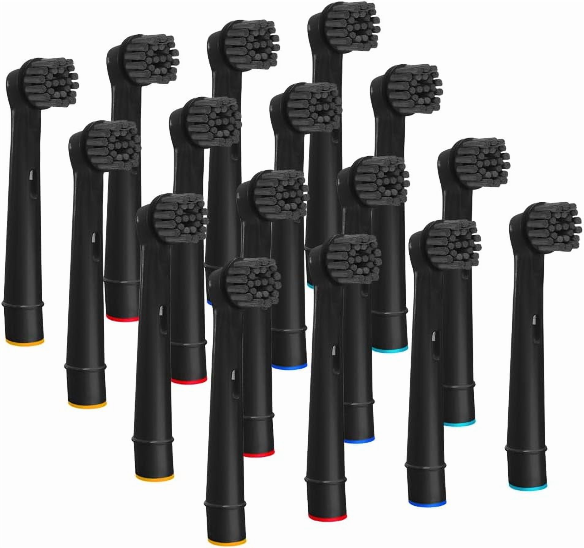 miduoudo-16pcs Bamboo Charcoal Brush Heads, Replacement Heads for Rotation Type Electric Toothbrush Heads, for Pro Health/Triumph/Advance Power/3D Excel, Black Family Pack