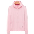 thumbnail image 1 of Kmbangi Female Solid Color Long Sleeve Hooded Tops Jacket with Zipper Pockets, 1 of 5