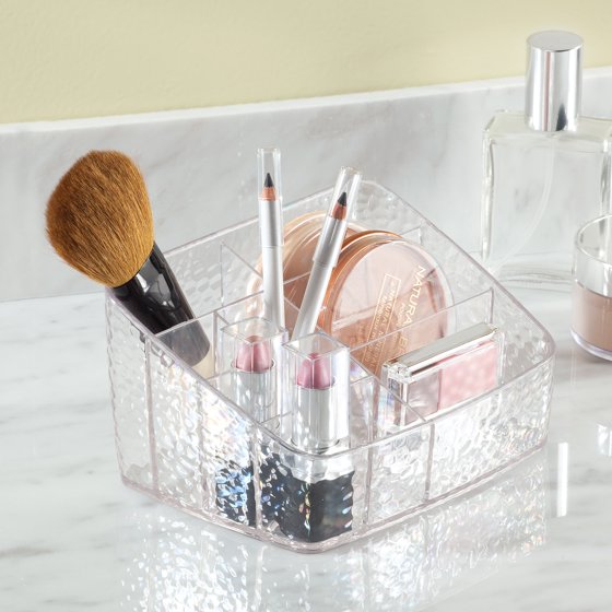 InterDesign Rain Clear Cosmetic Organizer Caddy, Compact Organizer
