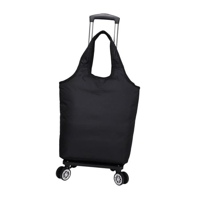 Carrito de la compra Fácil de limpiar Bolsa de viaje Trolley para verduras Frutas Equipaje Negro