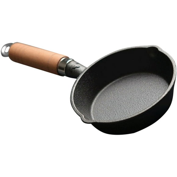 FUTUREORYY Petite Poêle 10.6x4.3po Fonte Noire Antiadhésive Lot de 1 pour Pendaison de Crémaillère et Famille