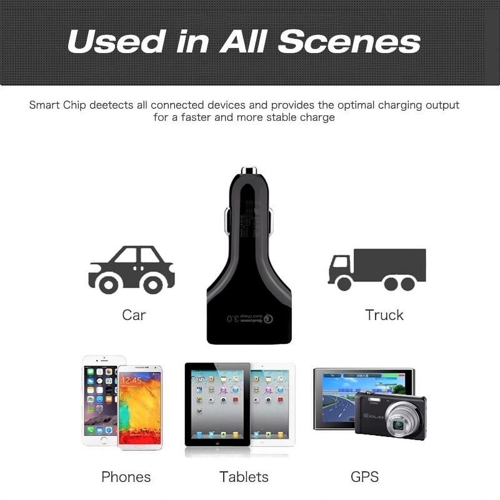 Gtekpros Car Charger - Qualcomm Quick Charge Multi-Port USB Fast Car Charger Adapter