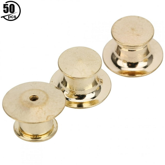 7 X 10mm Brooch Pin Backs, Removal Pin Backs, 50pcs Bags Display Books Name Tags For Pushpins Gold,Nickel