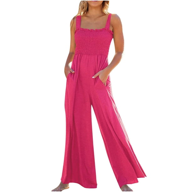 Mono Para Mujer, de Moda, de Verano, Con Bolsillo Sólido, Informal, Sin Mangas, Con Tirantes. Odeerbi ODB-4