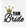 thumbnail image 3 of Engagement Party Shower Curtain, Caligraphic Team Bride Message and Heraldic Crown on Initial, Fabric Bathroom Set with Hooks, 69W X 84L Inches Extra Long, Black and Green Brown, by Ambesonne, 3 of 3