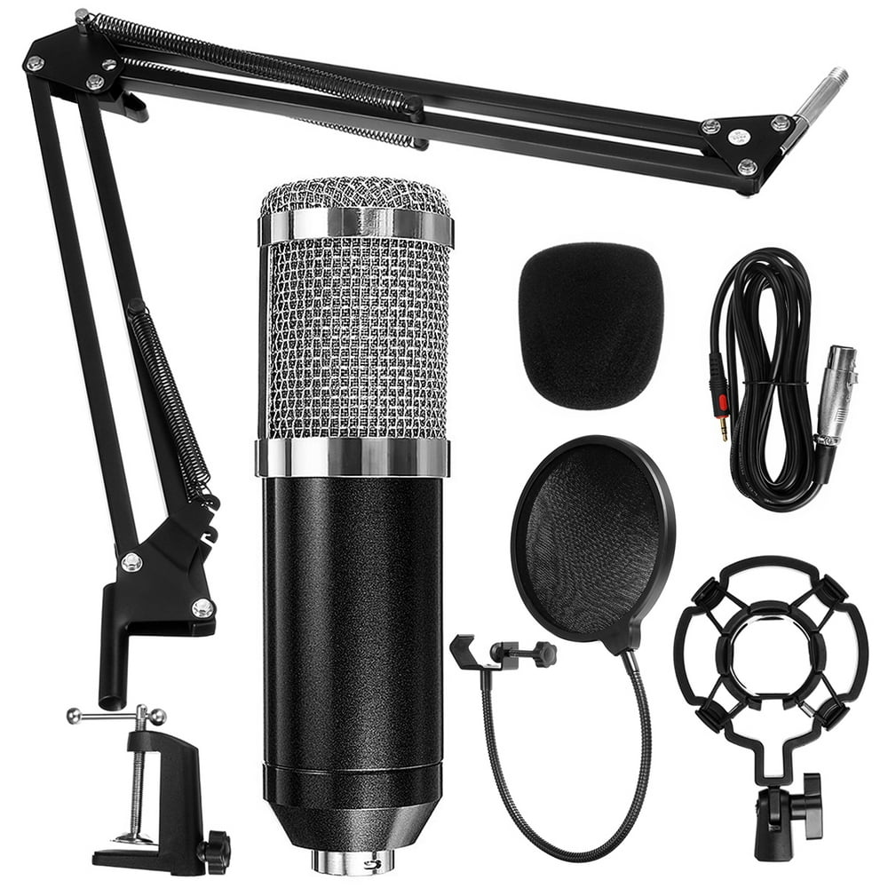 BM800 Condenser Microphone for PC, 7pcs Gaming Mic Bundle, Adjustable