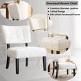 thumbnail image 3 of Roundhill Blended Leather Tufted Accent Chair with Oversized Seating, Multiple Colors Available, 3 of 8