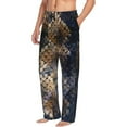 thumbnail image 2 of Uemuo Watercolor Snake Skin Pattern Men's Wide Leg Palazzo Lounge Pants with Pockets Light Weight Loose Comfy Casual Pajama Pants-Medium, 2 of 9