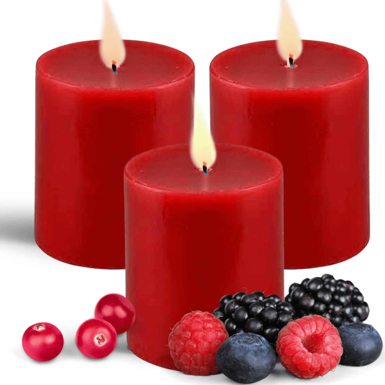 Candles for Home Scented Sun Ripened Berry Scented Pillar Candles 3