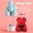 thumbnail image 3 of Flor de oso rosa para siempre, flor eterna de rosa para escaparate, aniversario, Navidad, regalo de San Valentín XBTCLXEBCO oso de peluche rosa, 3 of 5