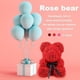 thumbnail image 3 of Flor de oso rosa para siempre, flor eterna de rosa para escaparate, aniversario, Navidad, regalo de San Valentín XBTCLXEBCO oso de peluche rosa, 3 of 5