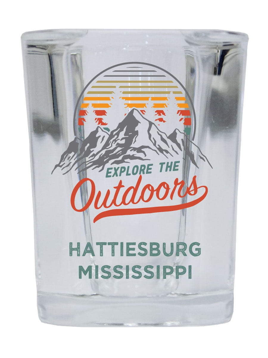 Hattiesburg Mississippi Explore the Outdoors Souvenir 2 Ounce Square Base  Liquor Shot Glass 4-Pack - Walmart.com