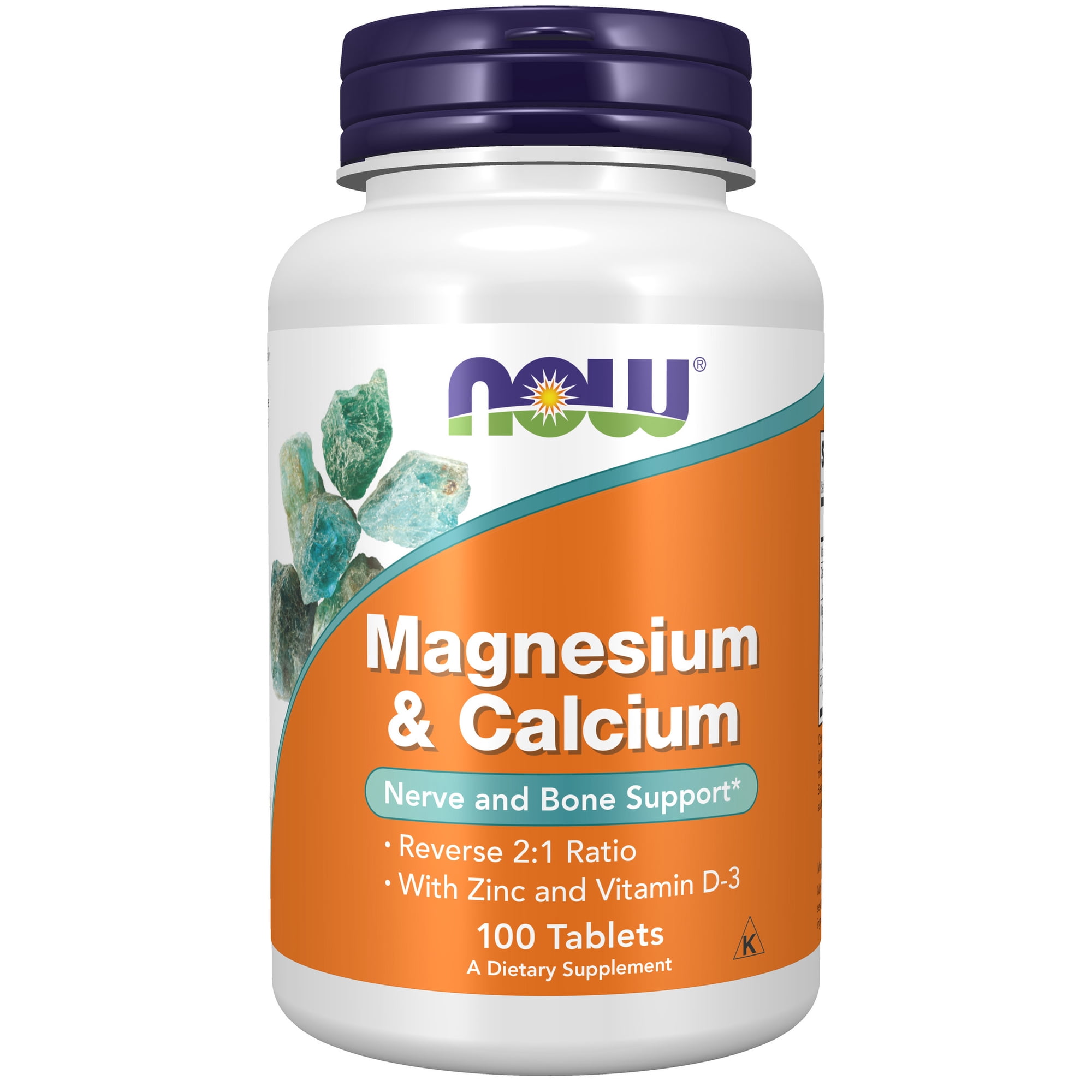 NOW Supplements, Magnesium & Calcium, with Zinc and Vitamin D-3, 100 Tablets
