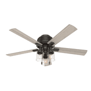 Hunter Fan 52in Hartland Low Profile Ceiling Fan in Noble Bronze with LED Light and Pull Chain