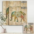 thumbnail image 3 of Designart 'Boho Paisley Elephant II' Bohemian & Eclectic Print on Natural Pine Wood, 3 of 3