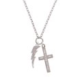 thumbnail image 2 of Delight Jewelry Silvertone Large Clear AB Crystal Lightning Bolt I Set You Apart Engraved Cross Zoey Necklace, 28", 2 of 4