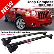 Jeep Compass 2007 to 2010 Black Aluminum Utility Roof Rack Cross Bar Luggage Carrier