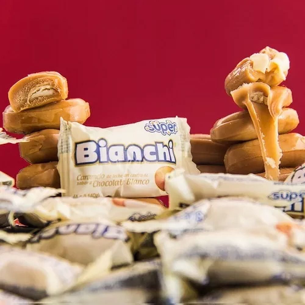 BIANCHI Caramel Candy With Milk Chocolate Center – Caramelo con Chocolate Blanco 400g – Imported from Colombia