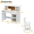 thumbnail image 3 of Danolapsi Kids Study Desk and Chair Set, White Study Table and Adjustable Chair Set with Hutch, Cork Board, Keyboard Tray, 2 Pen Holders, Children School Table, 3 of 6
