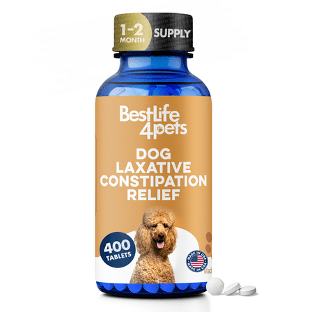 BestLife4Pets Dog Laxative Constipation Relief - Digestive Health Supplement for Gas Relief and Canine Constipation - Natural Laxative for Dogs