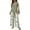 Army Green, variant on Guluxicc 2 Piece Women's Outfit Sets Crew Neck Short Sleeve Double Layer Hem Top Leaf Print Wide Leg Pants