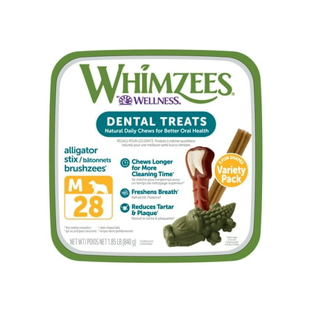 UPC: 0815436016293 | WHIMZEES by Wellness Variety Box Natural Grain Free Dental Chews for Dogs  Medium Breed  28 count
