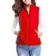 thumbnail image 1 of Chaleco acolchado Hanzidakd para mujer, ligero, con cuello alto y cremallera, color rojo, talla M, 1 of 5
