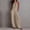 #0285-Khaki, variant on Womens Plain Jumpsuit Casual Loose Sleeveless Halter Straps Wide Leg Pants Baggy Overalls With Pockets