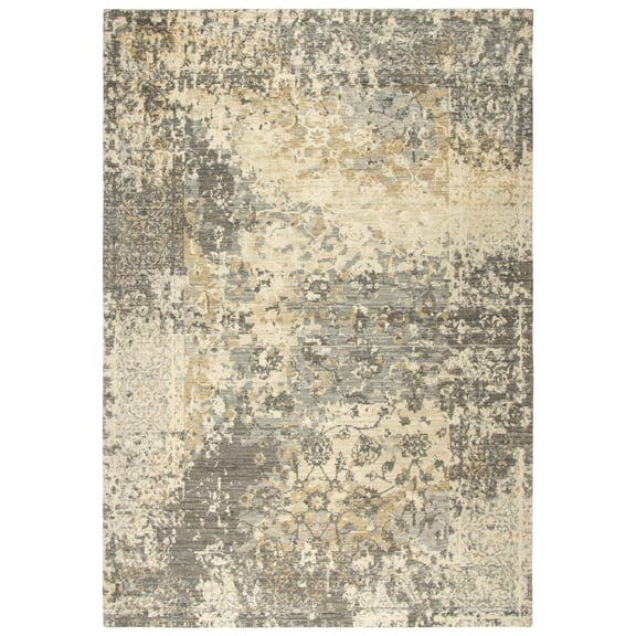 Alora Decor Euphoria 8' x 10' Floral Distress Beige/Gray/Rust/Blue Hybrid Rug